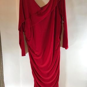 MELISSA MASSE Red Ruched dress 3X